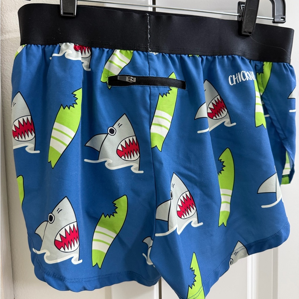 ChicknLegs Shark Print Blue Shorts - Picture 2 of 3